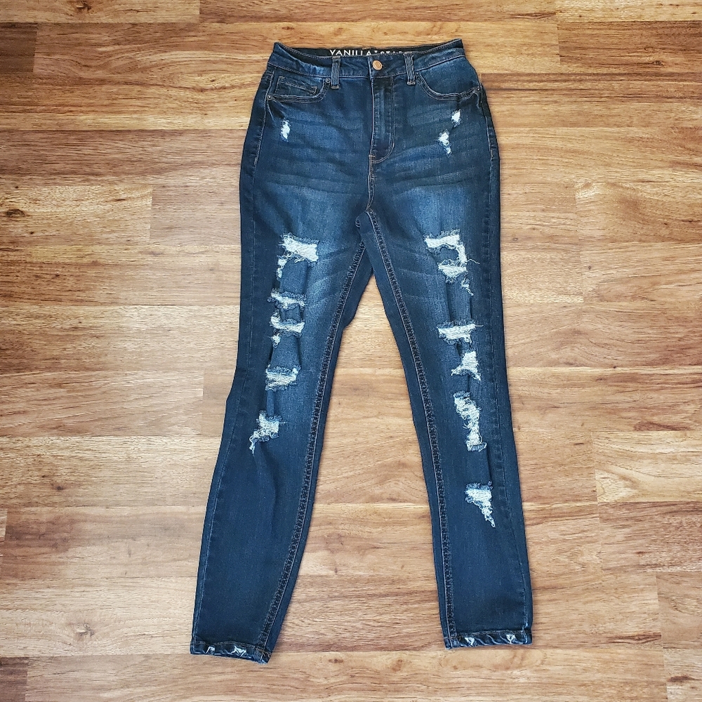 Vanilla Star Skinny Distressed Jeans Size 5 Real Cheeky